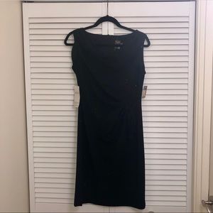 Black midi cocktail dress with bow